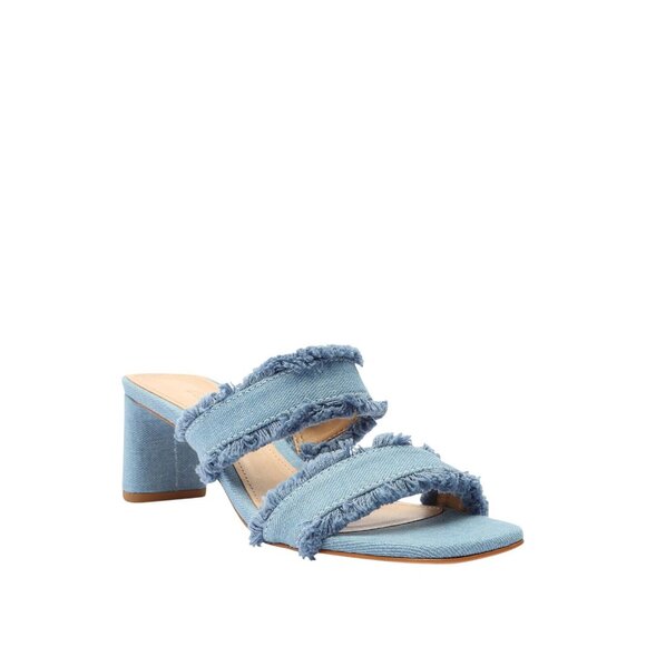 NWT Schutz Womens Heeled Sandals Amely Azul / Summer Jeans Blue 9B